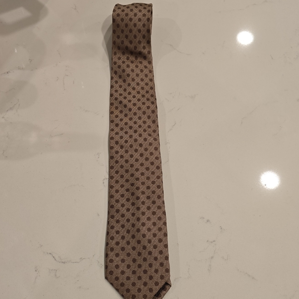 Tasso Elba Brown Polka Dot Tie